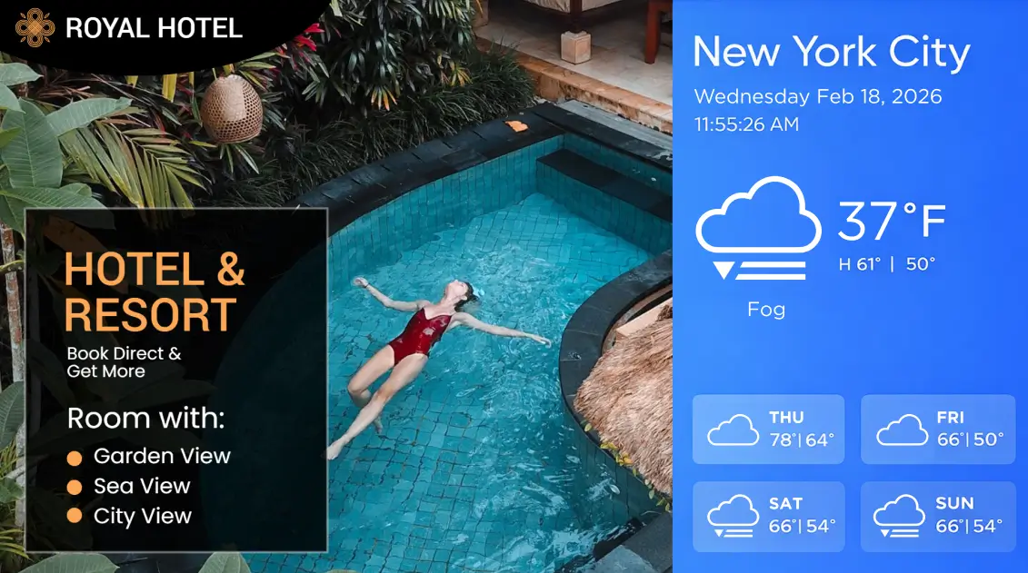 multizone your hotel digital display