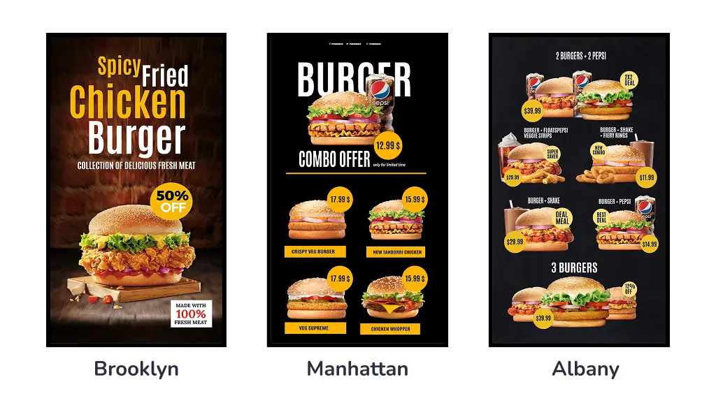 Menu Location Restaurant Menu Screen Management Software | DotSignage