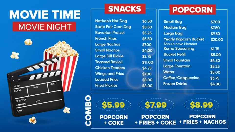 movie theater digital signage template design